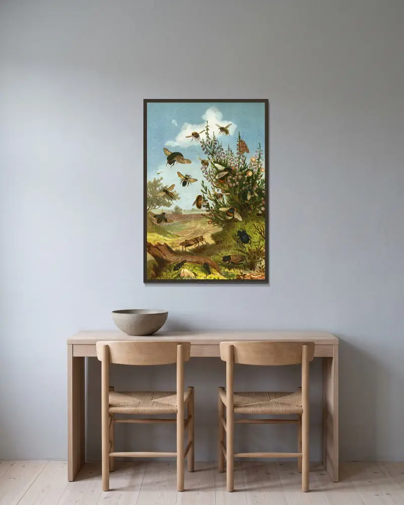 Die Insekten, Tausendfüssler und Spinnen Pl 01 av Alfred Edmund Brehm inramad på en vägg