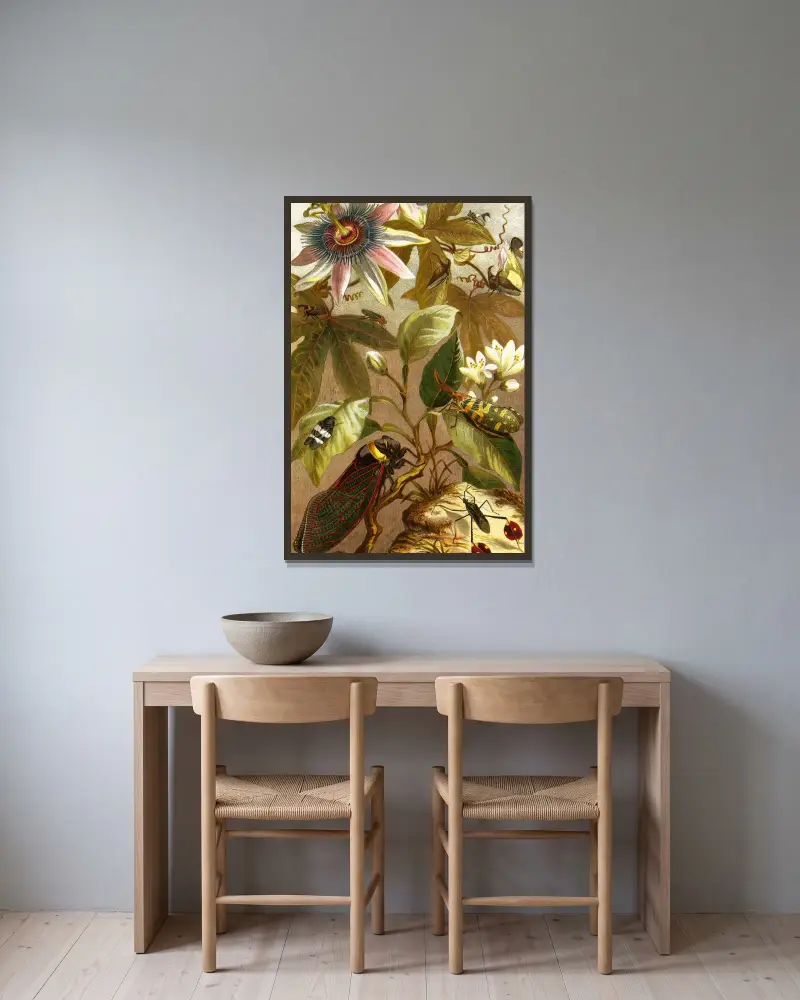 Die Insekten, Tausendfüßler und Spinnen Pl 19 von Alfred Edmund Brehm gerahmt an einer Wand