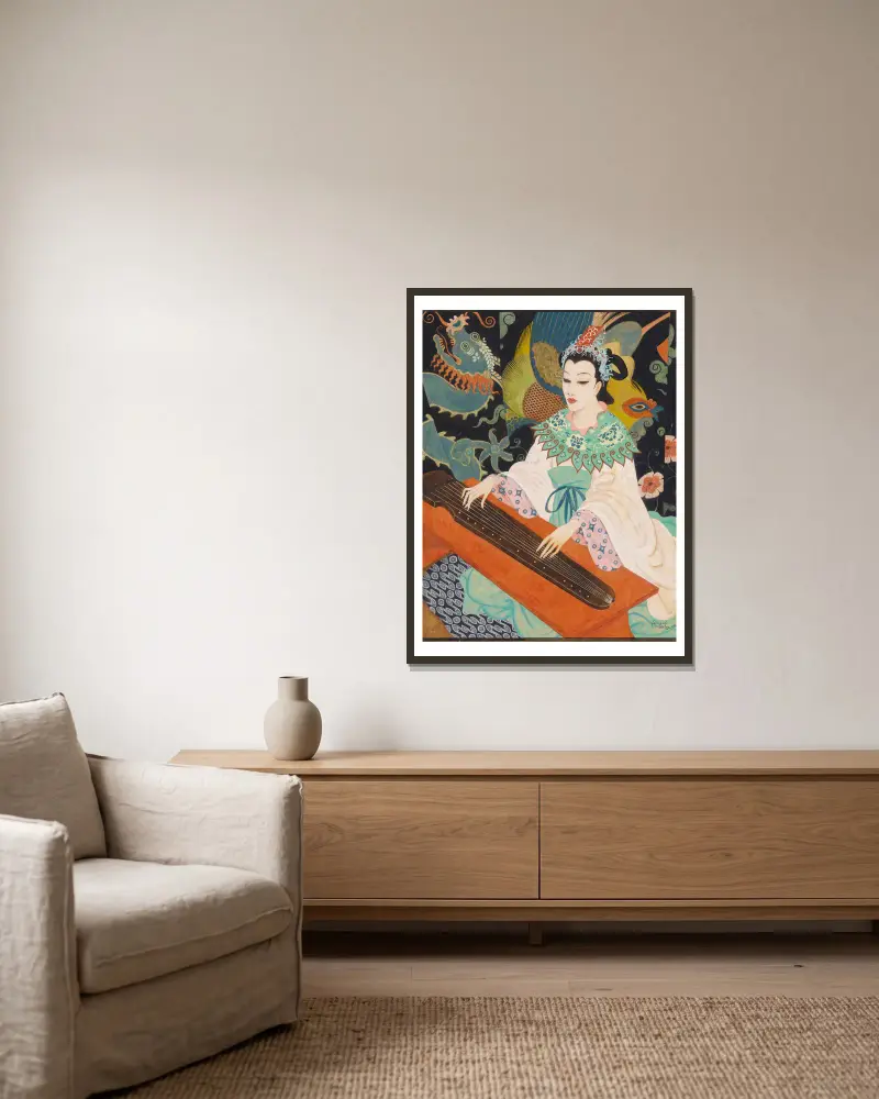 Prinzessin Badroulboudour von Edmund Dulac gerahmt an einer Wand