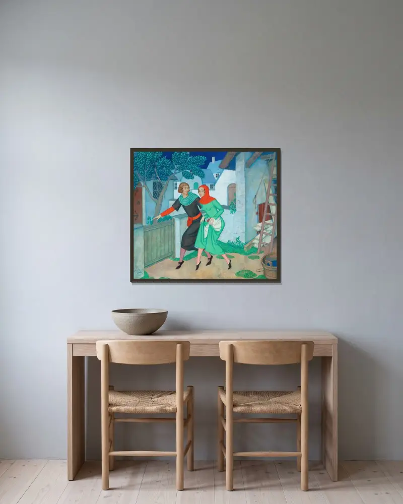 Möllarens berättelse, nr 5 Canterbury Tales av Edmund Dulac inramad på en vägg