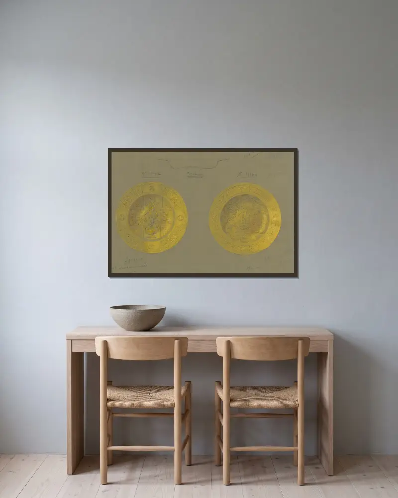 Design executed for Jones and Willis, metal and wood-workers and church furniture manufacturers of Birmingham and London – nr 11 av George Edmund Street inramad på en vägg