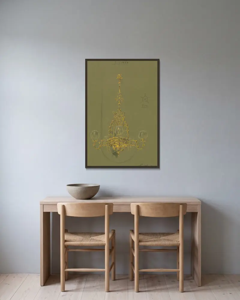 Design executed for Jones and Willis, metal and wood-workers and church furniture manufacturers of Birmingham and London – nr 12 av George Edmund Street inramad på en vägg