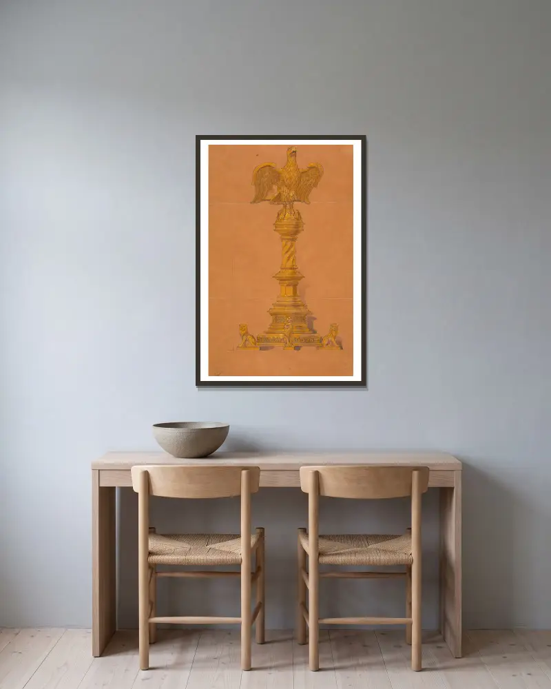 Design executed for Jones and Willis, metal and wood-workers and church furniture manufacturers of Birmingham and London – nr 15 av George Edmund Street inramad på en vägg