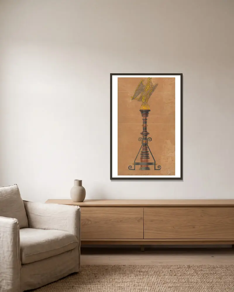 Design executed for Jones and Willis, metal and wood-workers and church furniture manufacturers of Birmingham and London – nr 18 av George Edmund Street inramad på en vägg