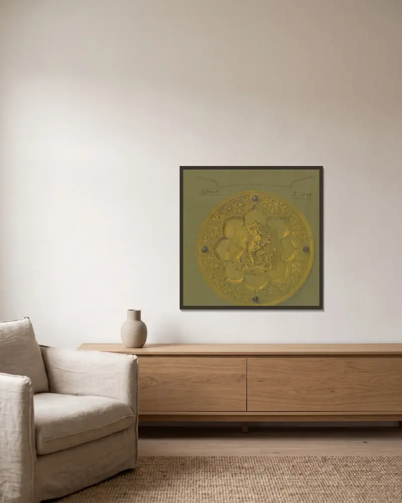 Design executed for Jones and Willis, metal and wood-workers and church furniture manufacturers of Birmingham and London – nr 2 av George Edmund Street inramad på en vägg
