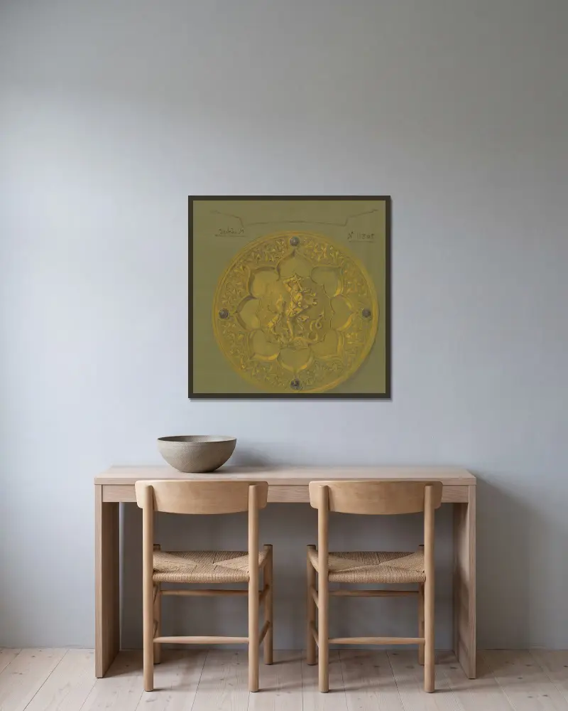 Design executed for Jones and Willis, metal and wood-workers and church furniture manufacturers of Birmingham and London – nr 2 av George Edmund Street inramad på en vägg