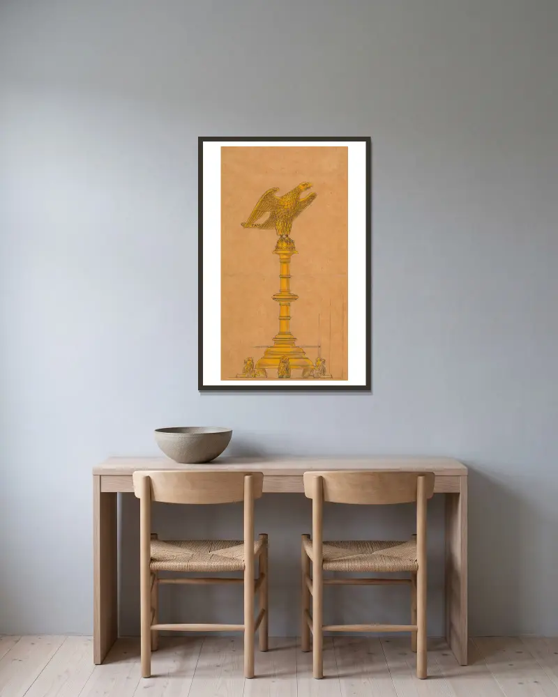 Design executed for Jones and Willis, metal and wood-workers and church furniture manufacturers of Birmingham and London – nr 23 av George Edmund Street inramad på en vägg