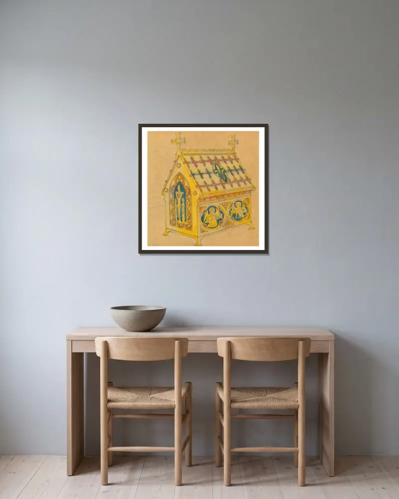 Design executed for Jones and Willis, metal and wood-workers and church furniture manufacturers of Birmingham and London – nr 6 av George Edmund Street inramad på en vägg