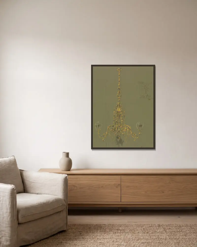 Design executed for Jones and Willis, metal and wood-workers and church furniture manufacturers of Birmingham and London – nr 9 av George Edmund Street inramad på en vägg