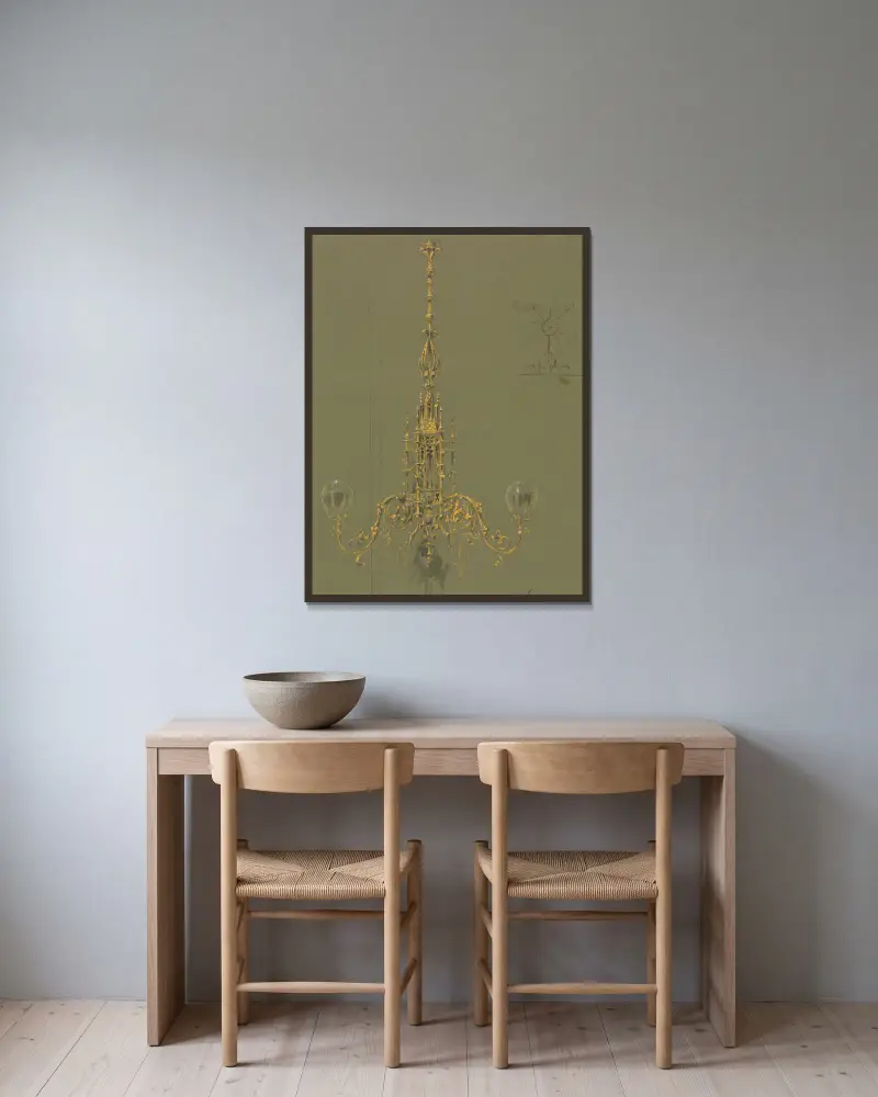Design executed for Jones and Willis, metal and wood-workers and church furniture manufacturers of Birmingham and London – nr 9 av George Edmund Street inramad på en vägg