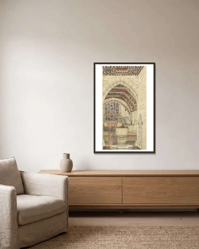 Design for Polychromatic Decoration of a Church – nr 2 av George Edmund Street inramad på en vägg