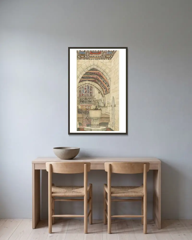 Design for Polychromatic Decoration of a Church – nr 2 av George Edmund Street inramad på en vägg