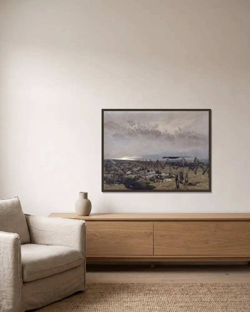 Der Traum von Jean-Baptiste Édouard Detaille gerahmt an einer Wand