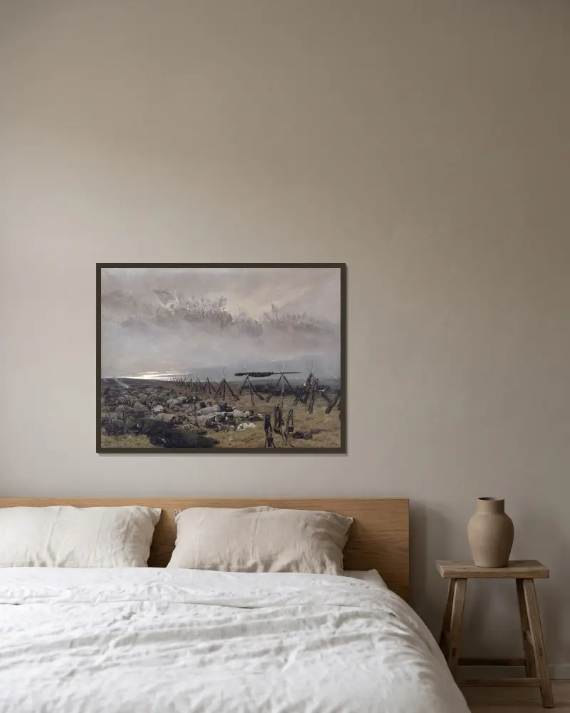 Der Traum von Jean-Baptiste Édouard Detaille gerahmt an einer Wand