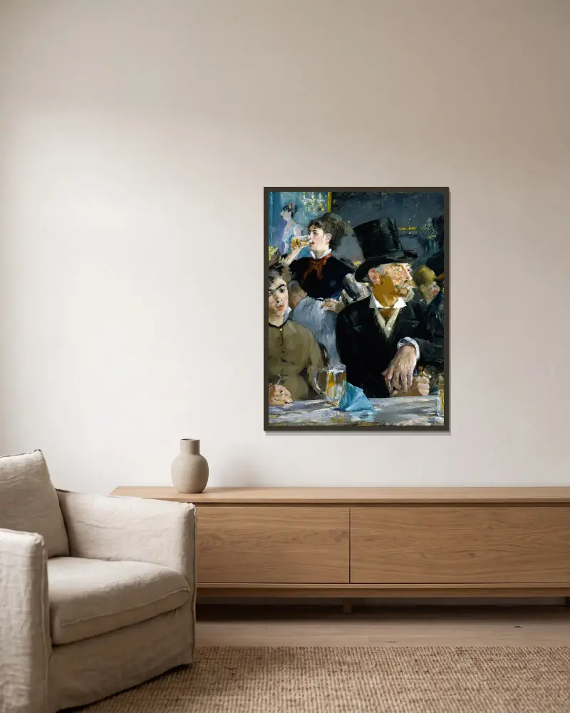 W kawiarni – nr 1, Édouard Manet w ramie na ścianie
