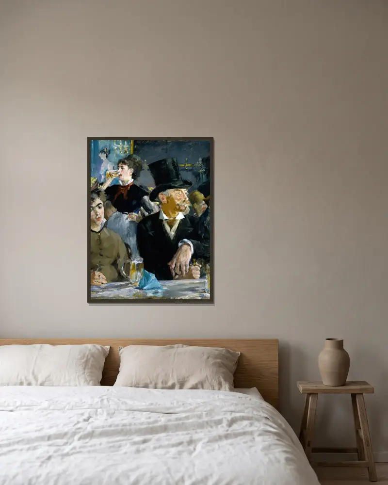 W kawiarni – nr 1, Édouard Manet w ramie na ścianie