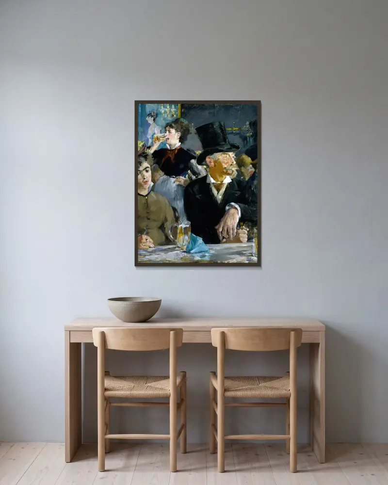 W kawiarni – nr 1, Édouard Manet w ramie na ścianie