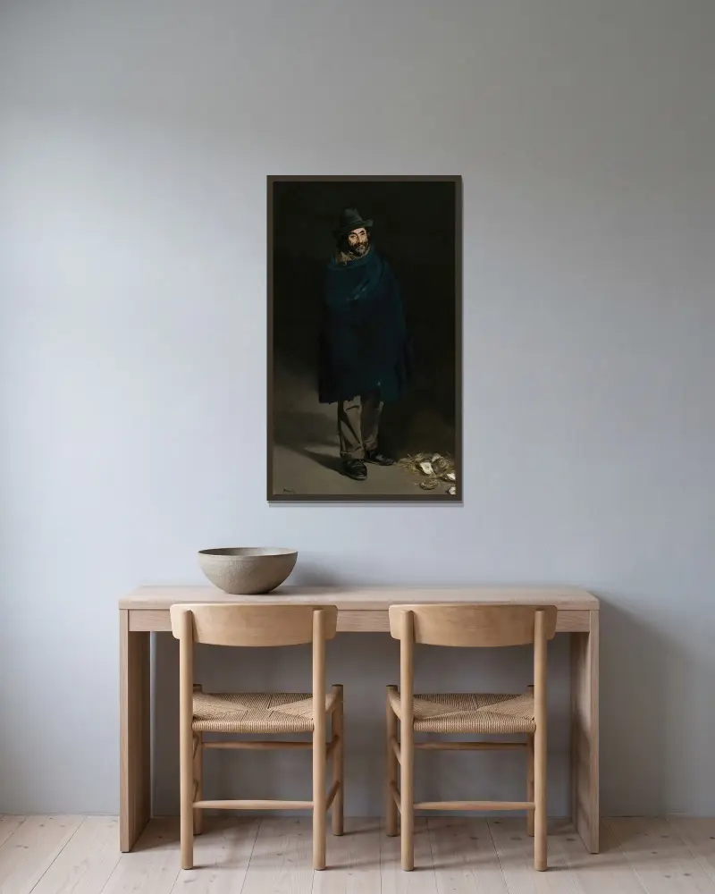 Żebrak z ostrygami (Filozof), Édouard Manet w ramie na ścianie