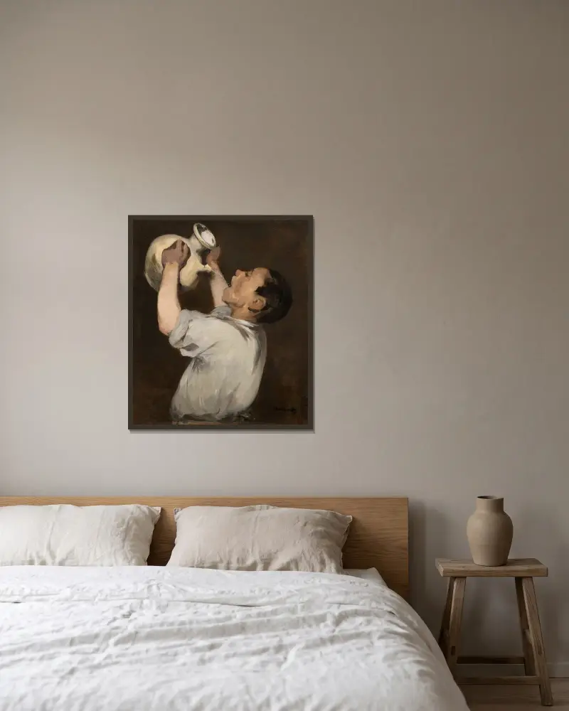 Chlapec s konvicí, Édouard Manet v rámu na stěně