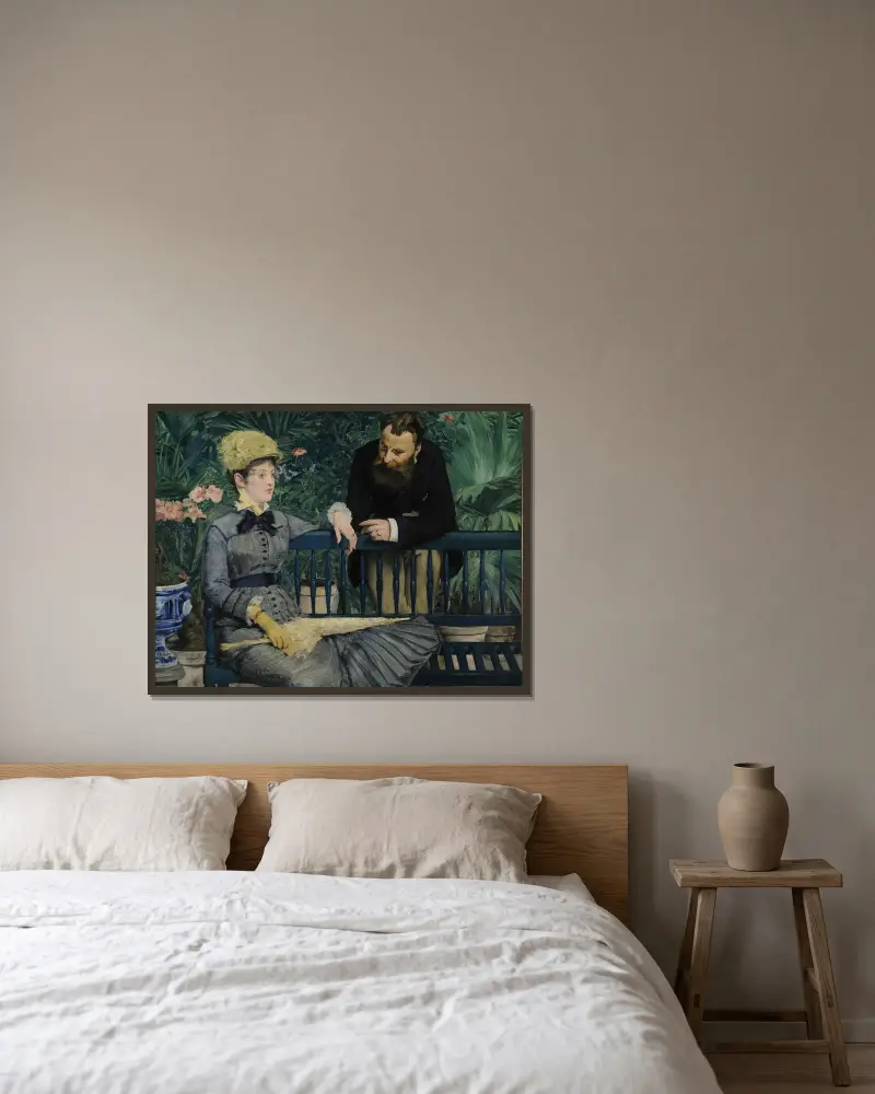 W oranżerii, Édouard Manet w ramie na ścianie