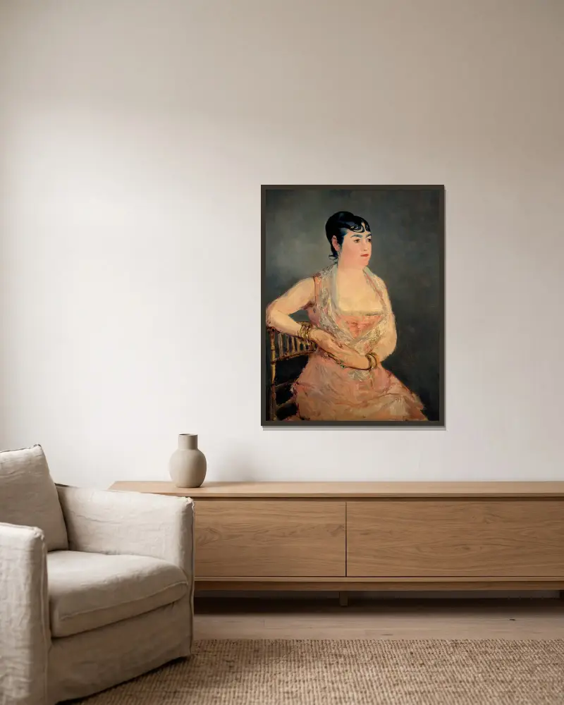 Dama w różu, Édouard Manet w ramie na ścianie