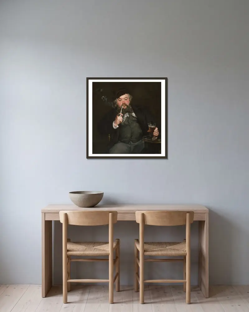 Le Bon Bock von Édouard Manet gerahmt an einer Wand