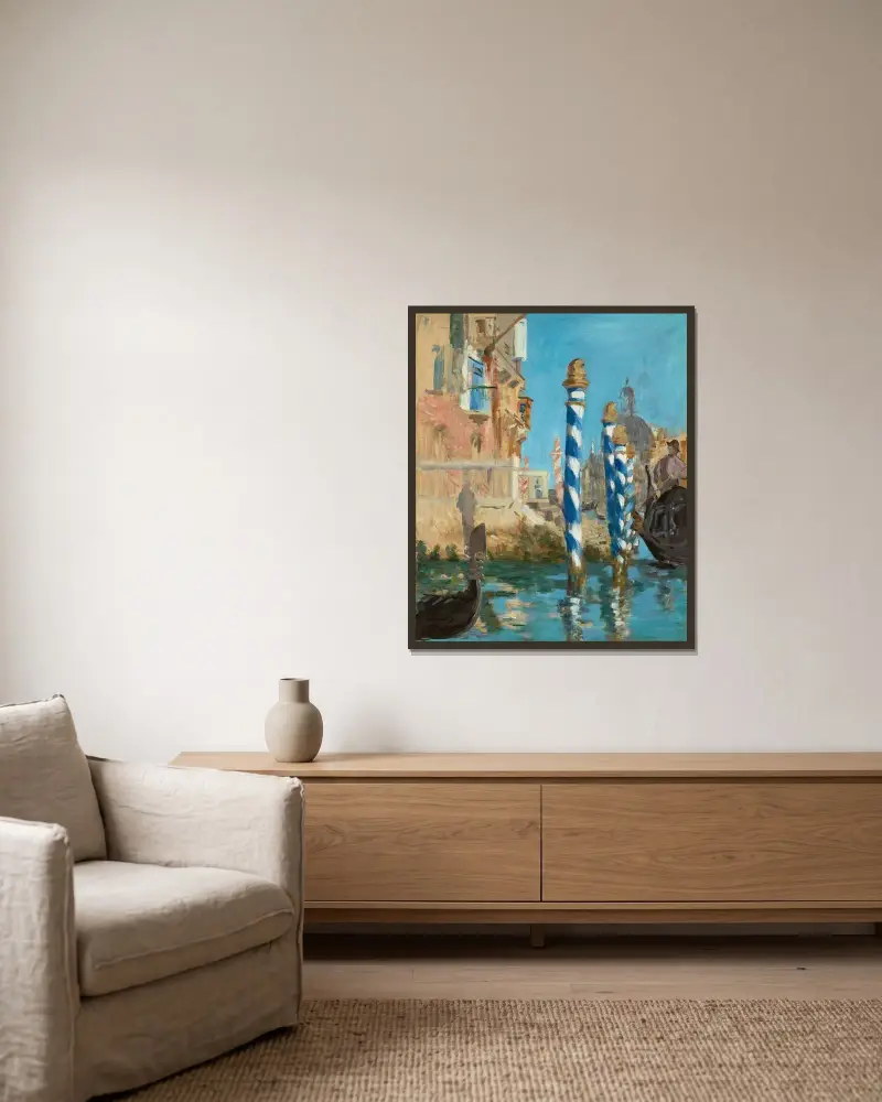 Le Grand Canal à Venise av Édouard Manet inramad på en vägg