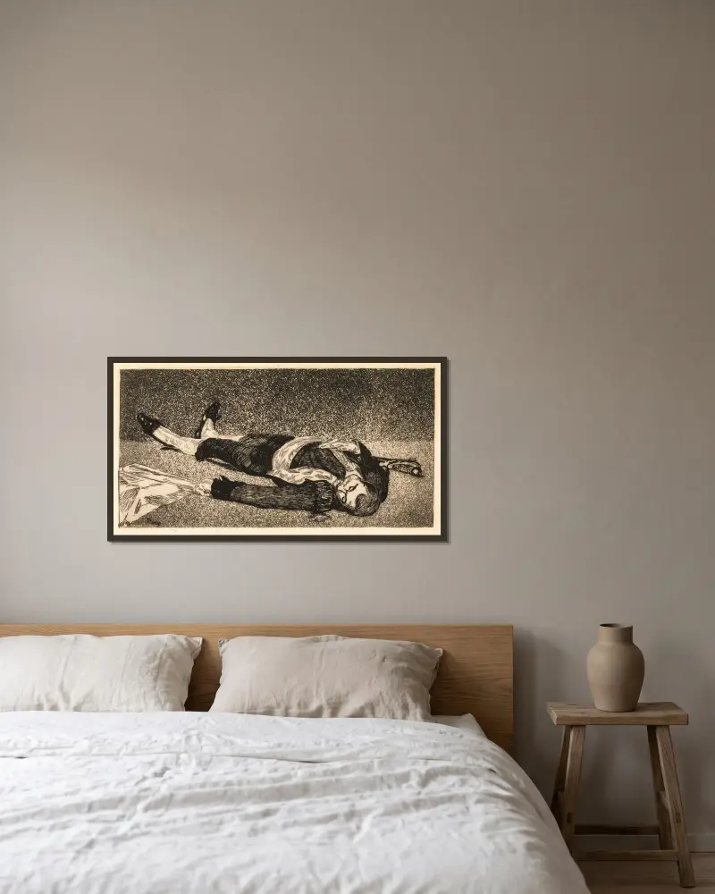 Martwy toreador, Édouard Manet w ramie na ścianie