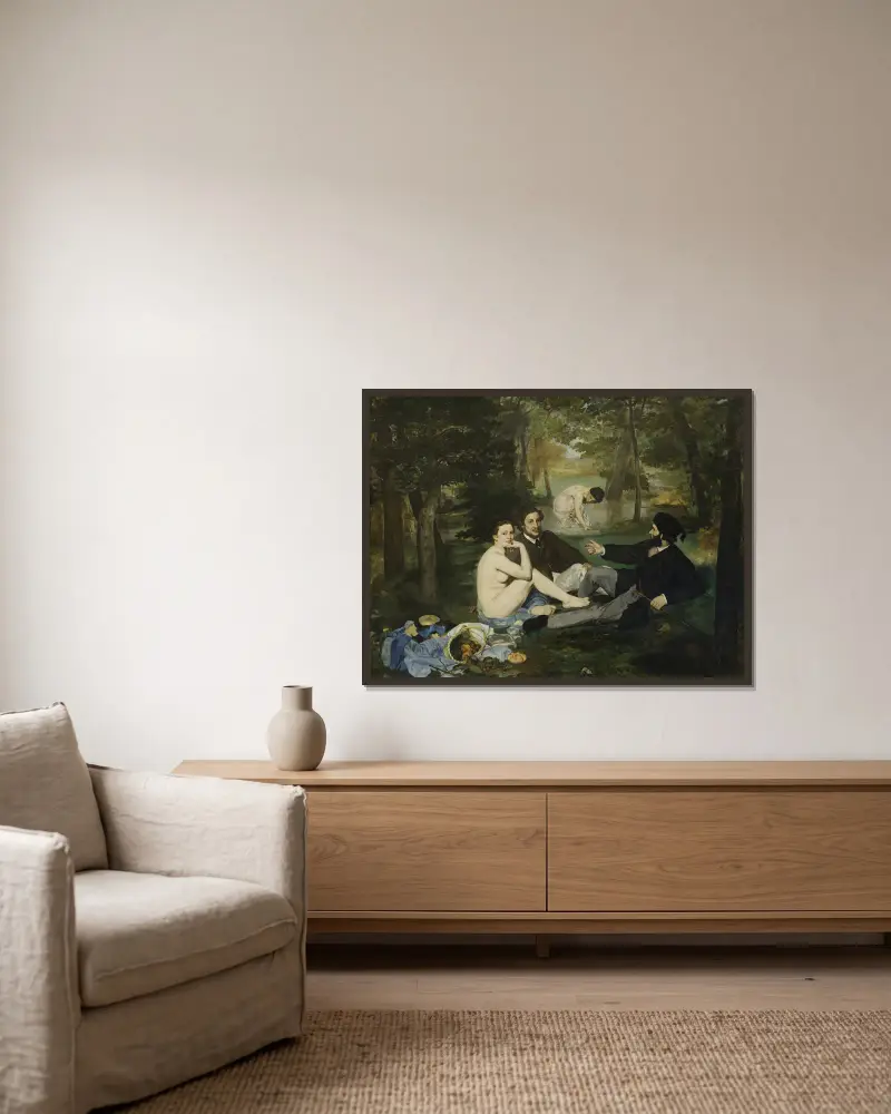 Snídaně v trávě, Édouard Manet v rámu na stěně