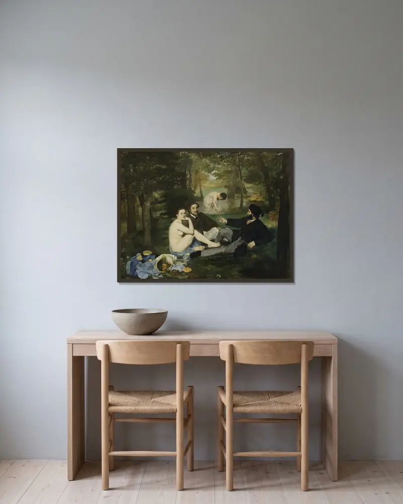 Snídaně v trávě, Édouard Manet v rámu na stěně