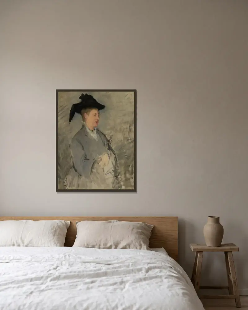 Madame Edouard Manet (Suzanne Leenhoff, 1829–1906) av Édouard Manet inramad på en vägg