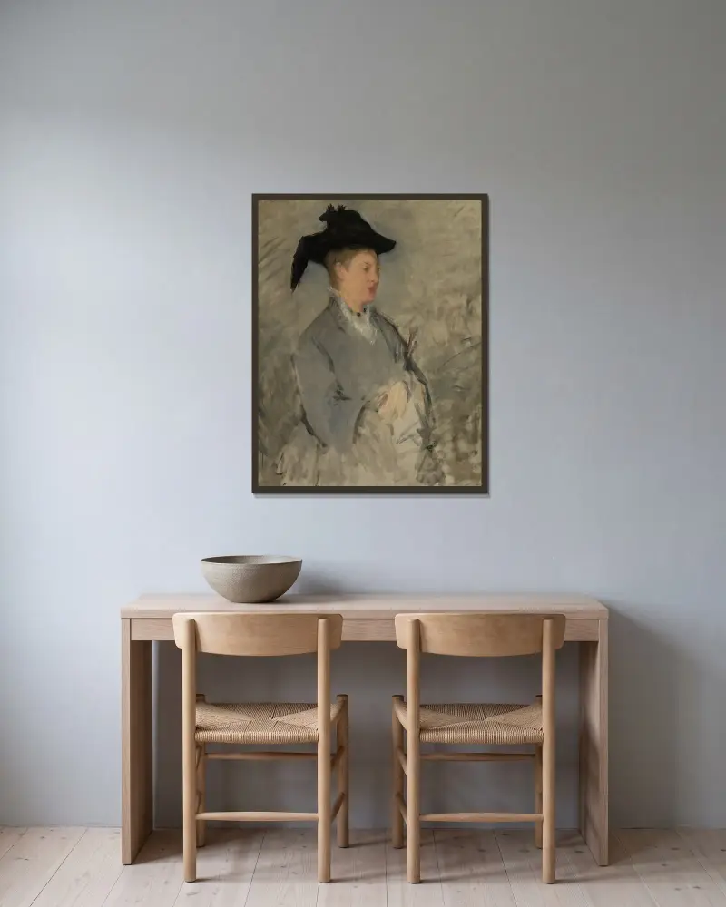 Madame Edouard Manet (Suzanne Leenhoff, 1829–1906) av Édouard Manet inramad på en vägg