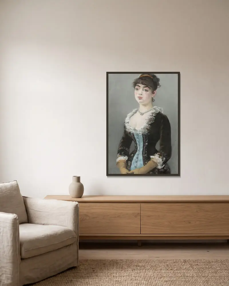 Madame Michel-Lévy av Édouard Manet inramad på en vägg