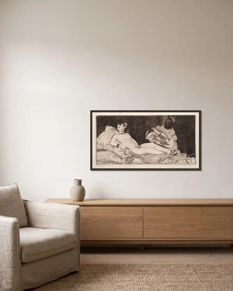 Olympia, 1867 – Nr. 2 von Édouard Manet gerahmt an einer Wand