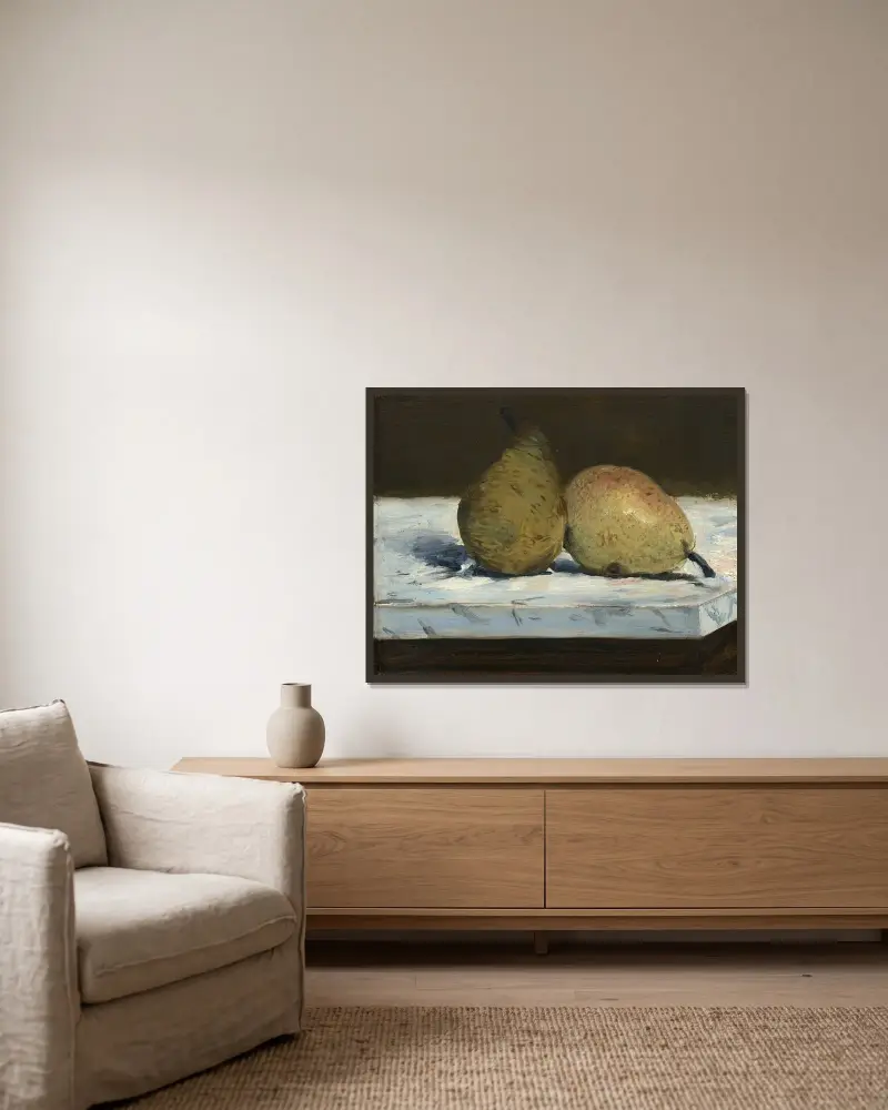 Hrušky, Édouard Manet v rámu na stěně
