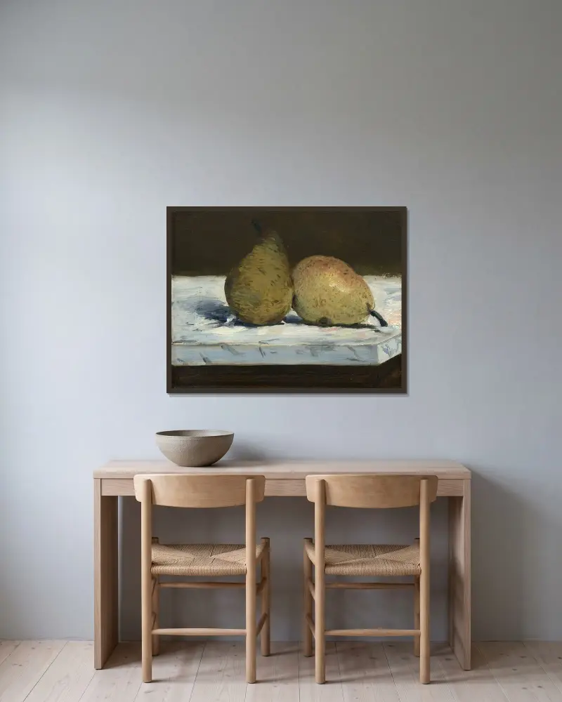 Hrušky, Édouard Manet v rámu na stěně