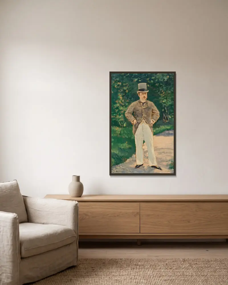 Portrait De Monsieur Brun av Édouard Manet inramad på en vägg