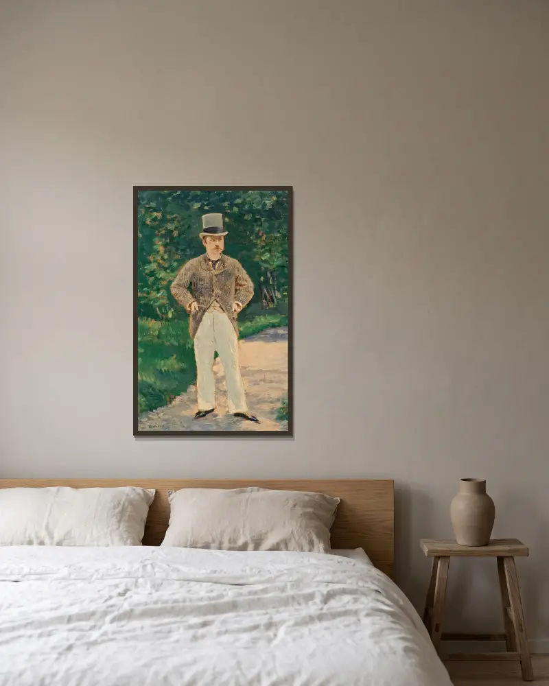 Portrait De Monsieur Brun av Édouard Manet inramad på en vägg