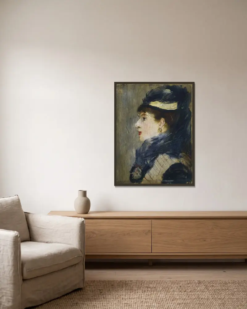 Portrait of a Lady av Édouard Manet inramad på en vägg