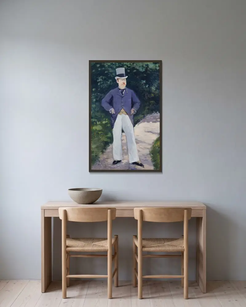Portrait Of Monsieur Brun av Édouard Manet inramad på en vägg