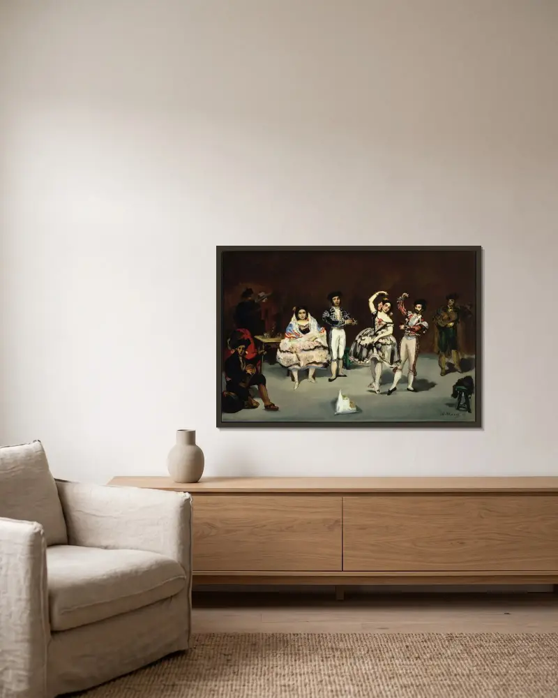 Spanischer Tanz von Édouard Manet gerahmt an einer Wand