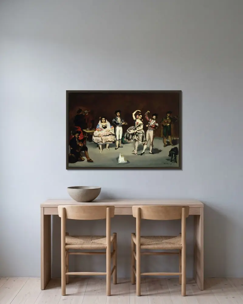 Spanischer Tanz von Édouard Manet gerahmt an einer Wand
