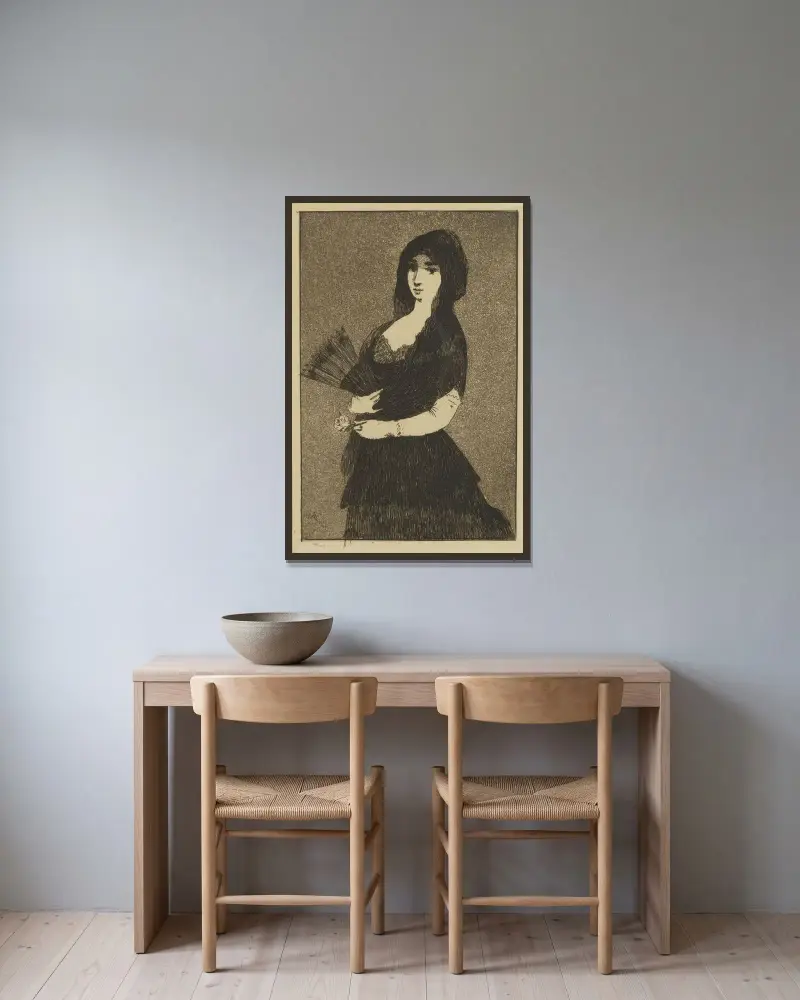 Spanish Woman av Édouard Manet inramad på en vägg