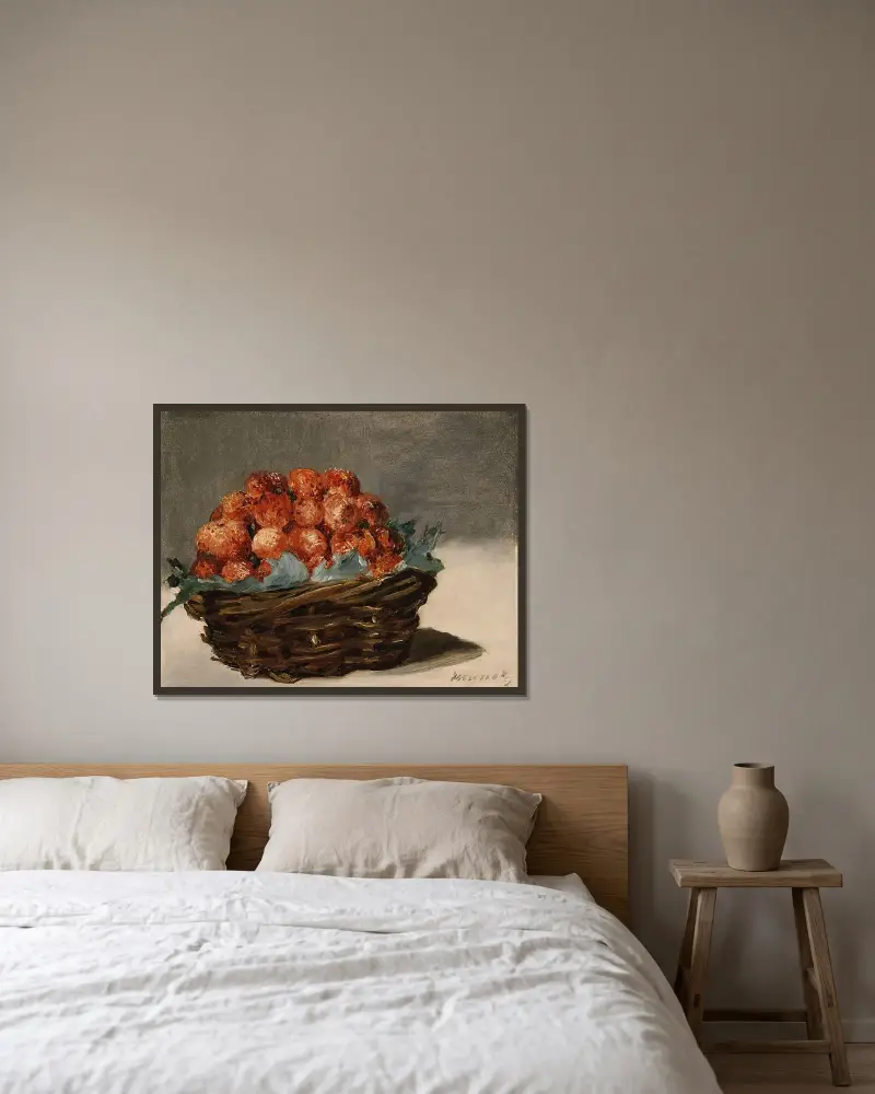 Jahody, Édouard Manet v rámu na stěně