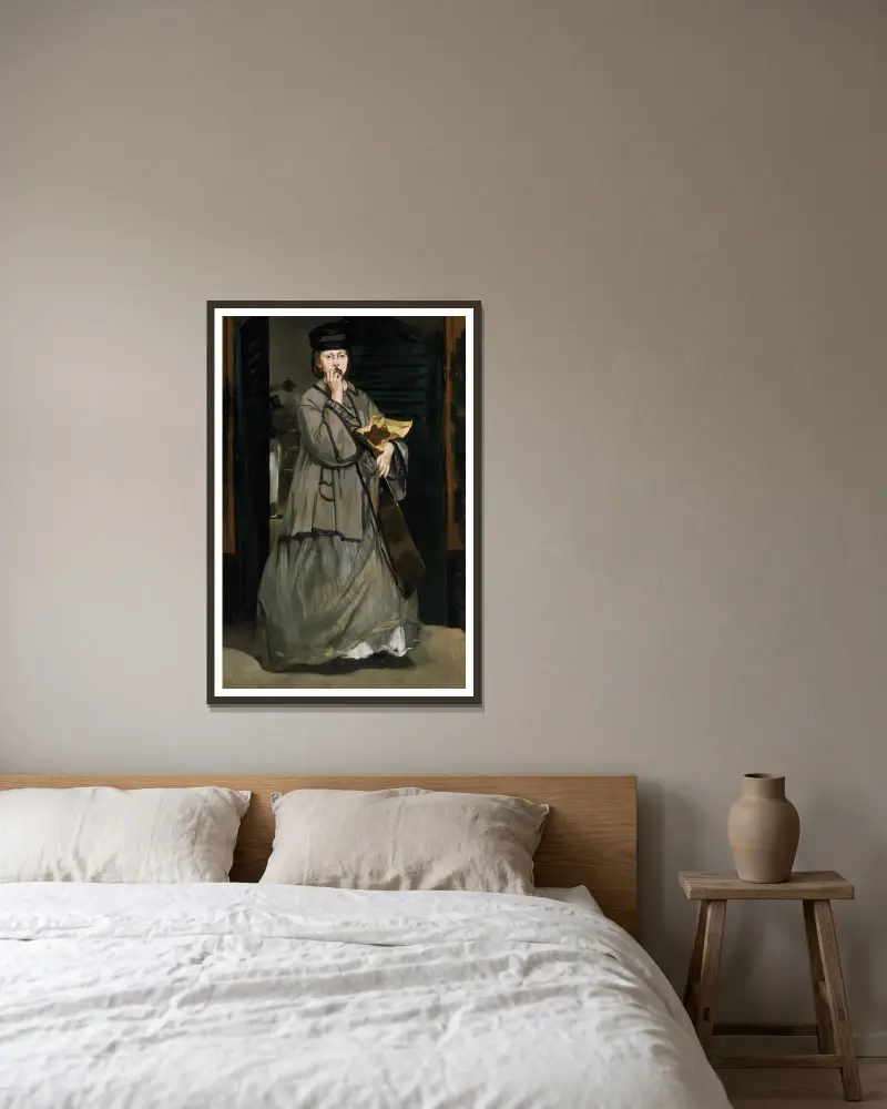 Die Straßensängerin von Édouard Manet gerahmt an einer Wand
