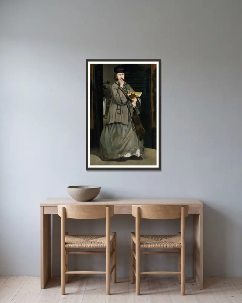 Die Straßensängerin von Édouard Manet gerahmt an einer Wand