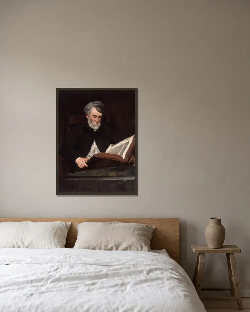 Die Leserin von Édouard Manet gerahmt an einer Wand