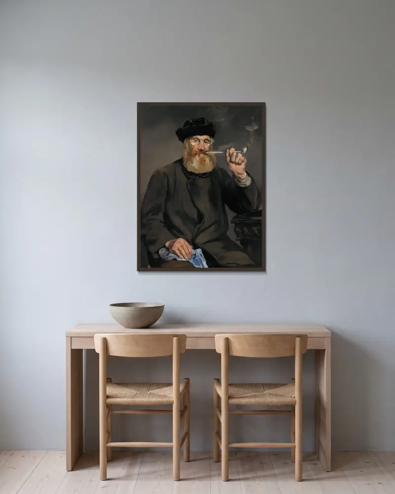 Der Raucher, 1866 – Nr. 1 von Édouard Manet gerahmt an einer Wand