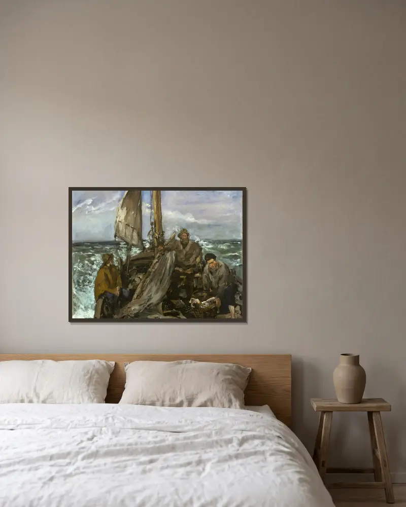 Havets arbetare av Édouard Manet inramad på en vägg