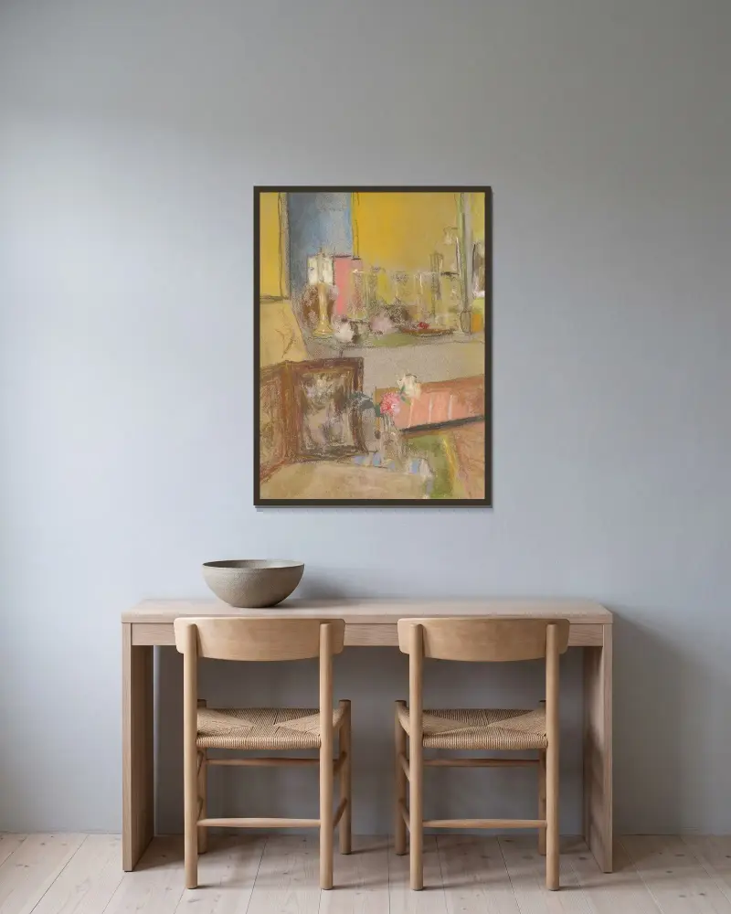 Coin De Cheminee À Les Clayes av Édouard Vuillard inramad på en vägg
